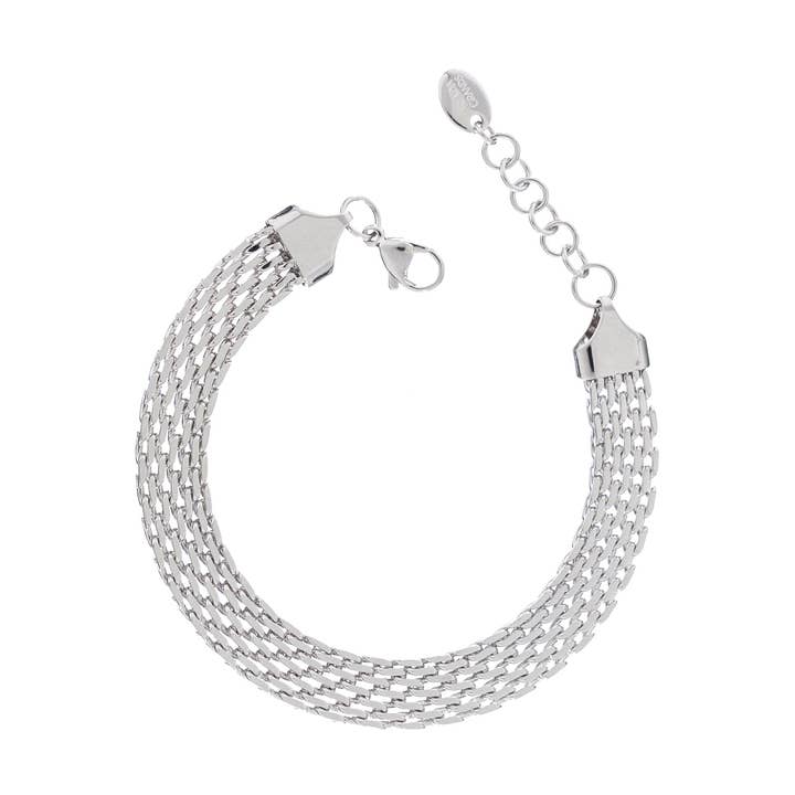 Vattentät silverflätad armband. för wholesale av Brenda Grands Jewelry