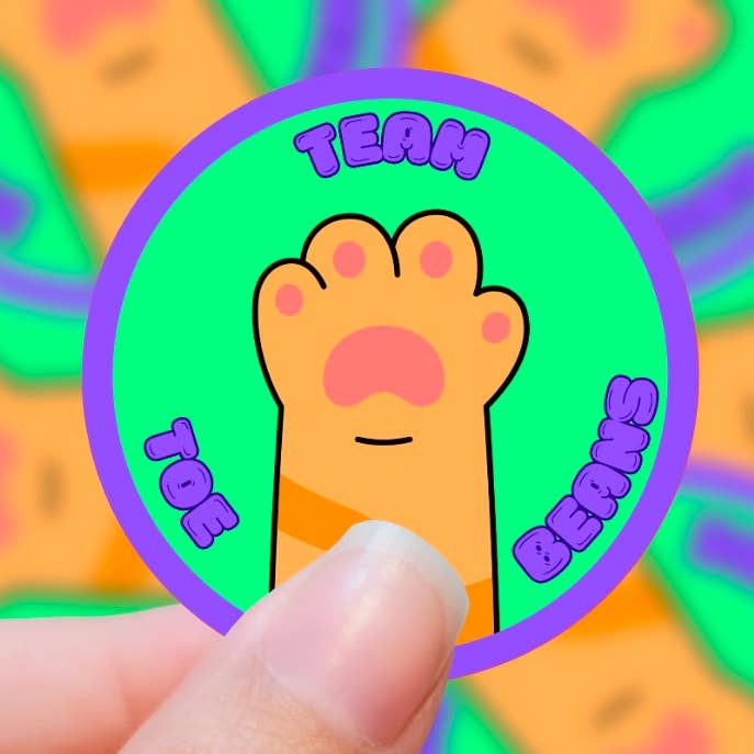 Team Toe Beans, Cat Lover, Vinyl klistermærke for engroshandel hos Graceful Darkness, LLC