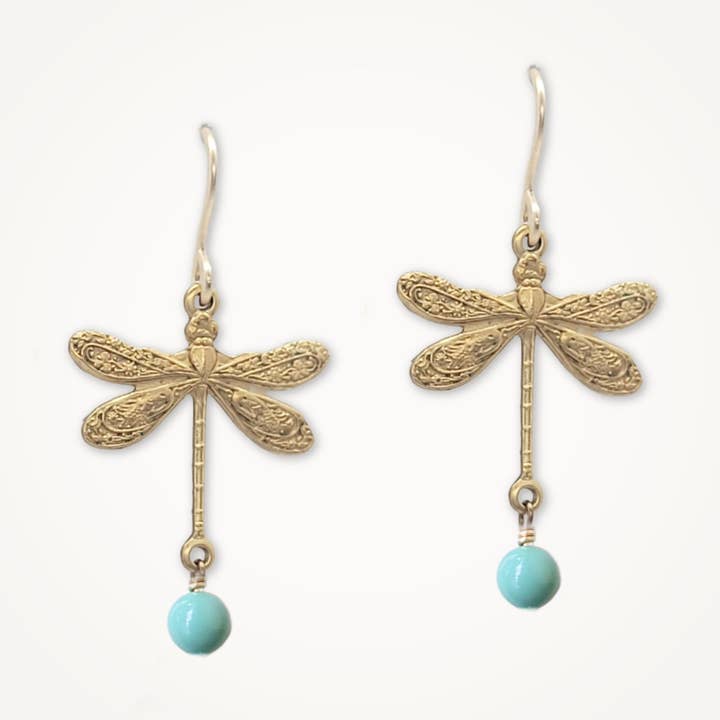 Libellen-Ohrringe • Swarovski-Perle für den Großhandel von Beatrixbell Handcrafted