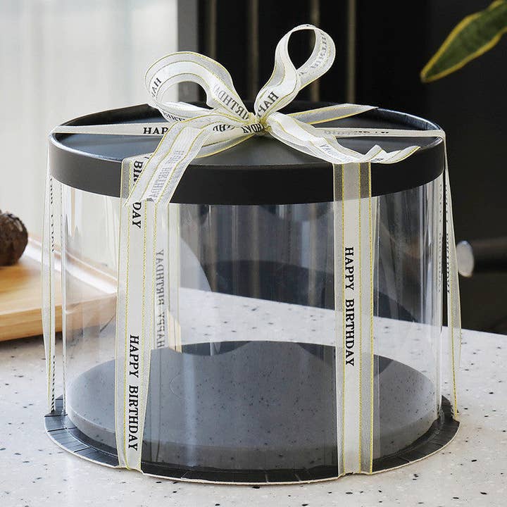 Elegant Design Supply – Engroshandel Kagestativ – Høj rund gennemsigtig klar kagekasse med bund og låg