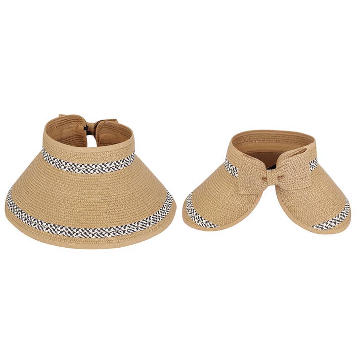 Sensibling Corp. – Großhandel Strohhut – Damen – Sonnenhut aus Strohhalm, zusammenklappbar, zusammenklappbar, mit geflochtenem Flechtdetail6