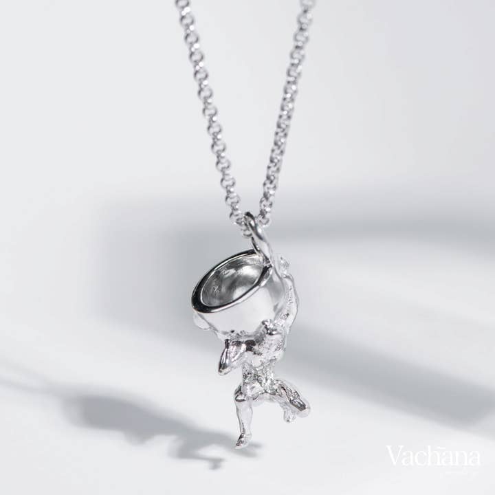 Khen Khrok Khen Phu Khao Rhodium Sterling Silver Necklace for wholesale by Vachana