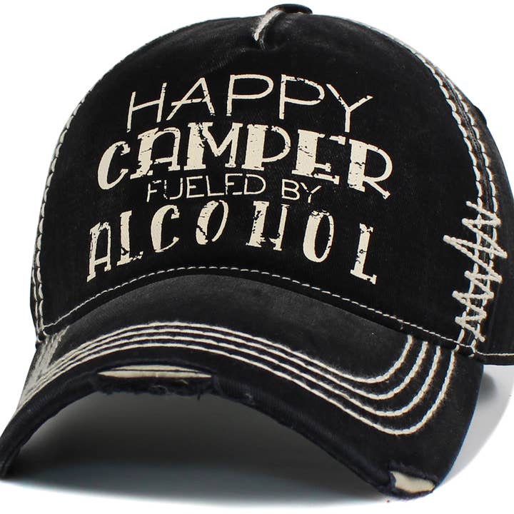 KBETHOS - Wholesale Baseball cap – Unisex - Happy Camper Fueled By Alcohol Vintage Ballcap