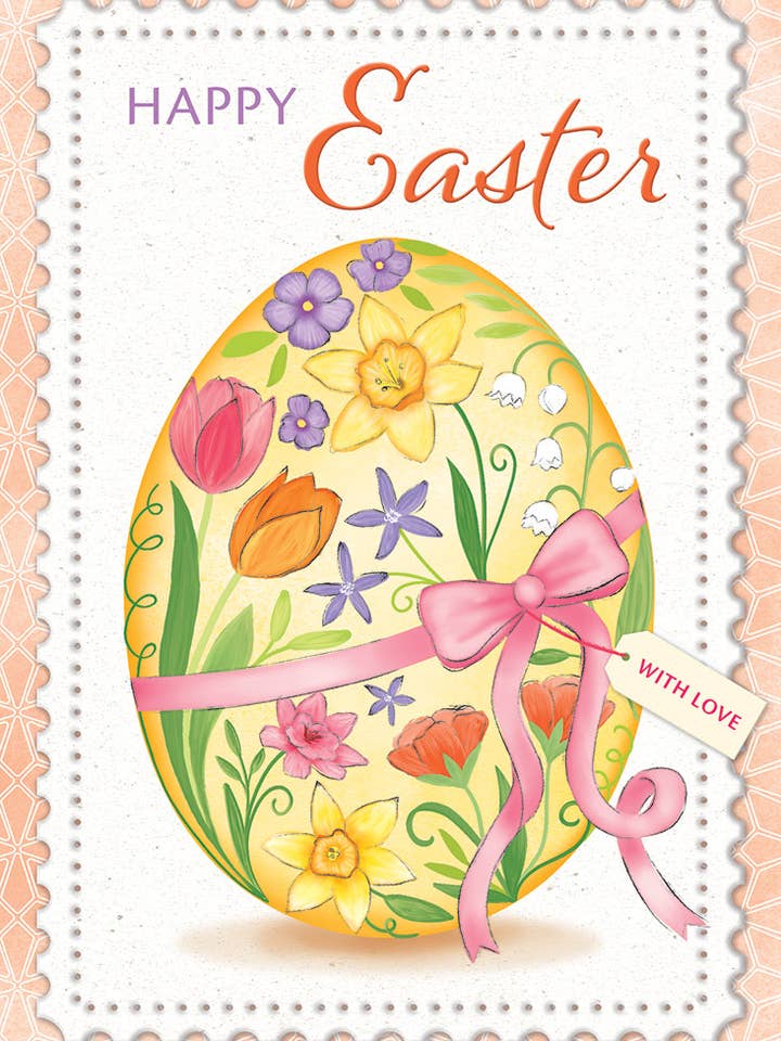 Påskkort, Öppet, Påskägg Med Blommor för wholesale av Piccadilly Greetings