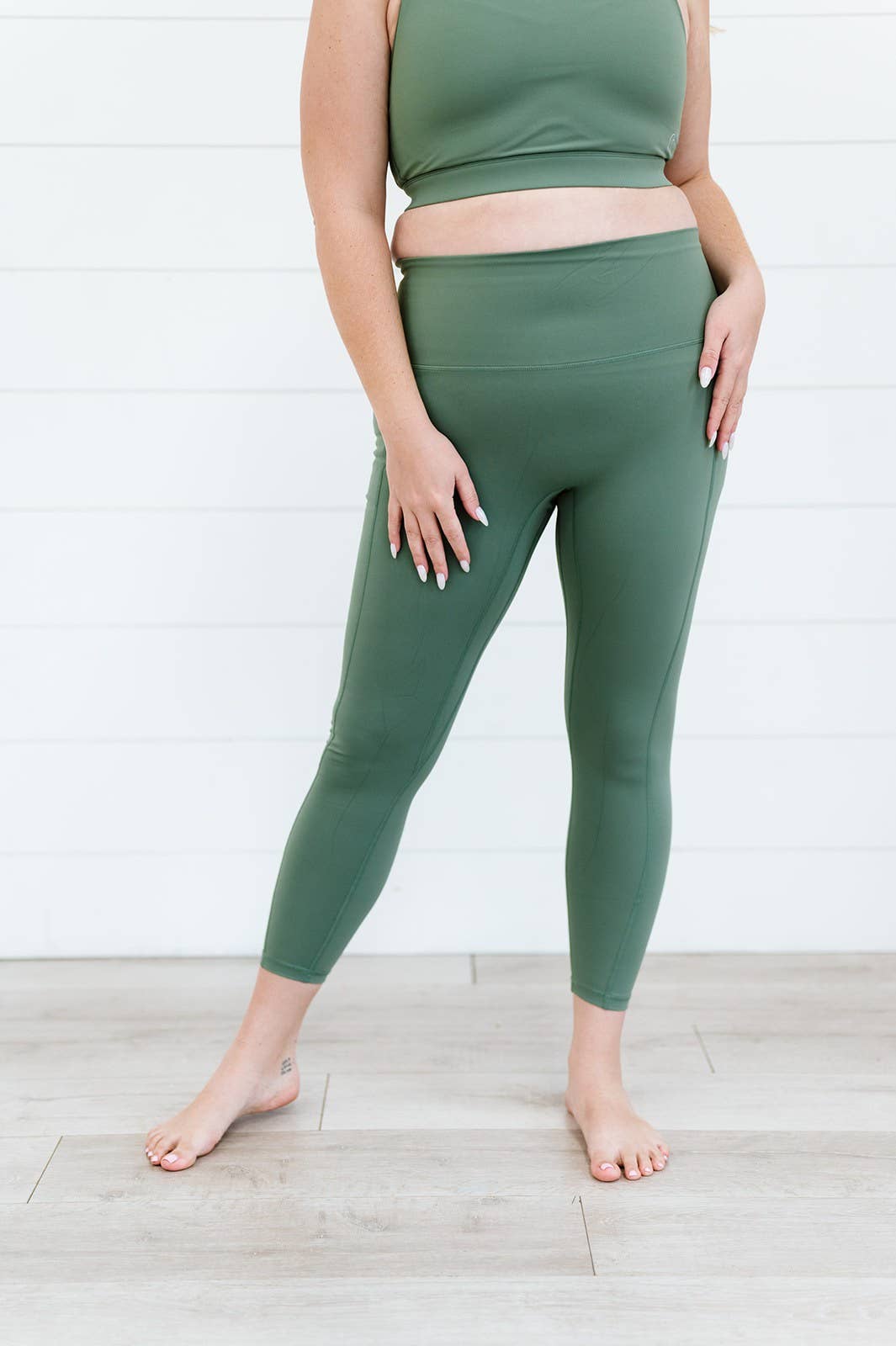 Willow Green Athletic Leggings for wholesale on Faire6