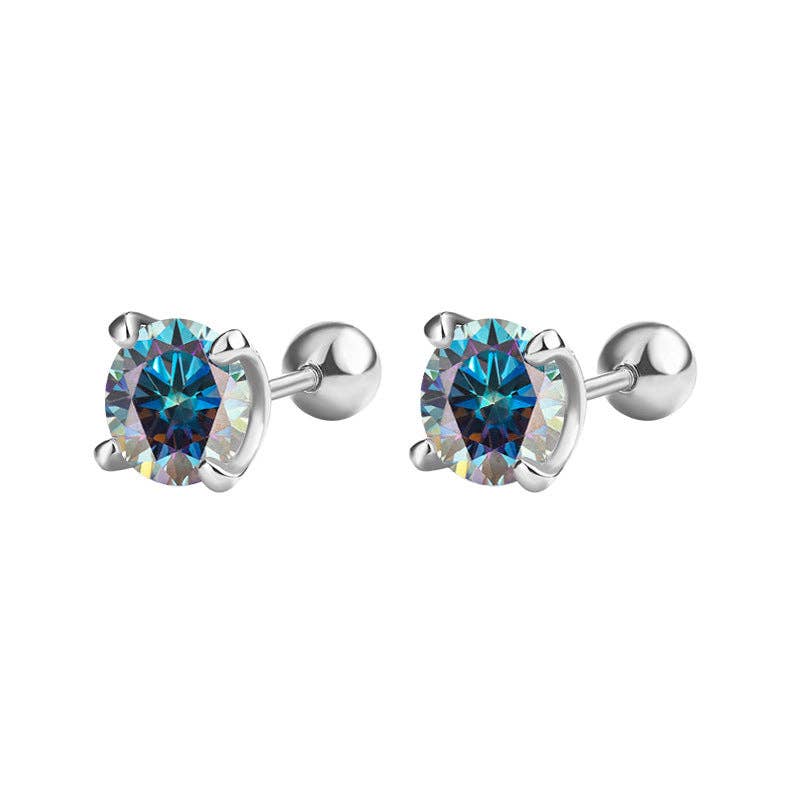 Perimade & Co. LLC - Wholesale Stud/Post Earrings - Color Moissanite Ball End Earrings in 925 Sterling Silver2