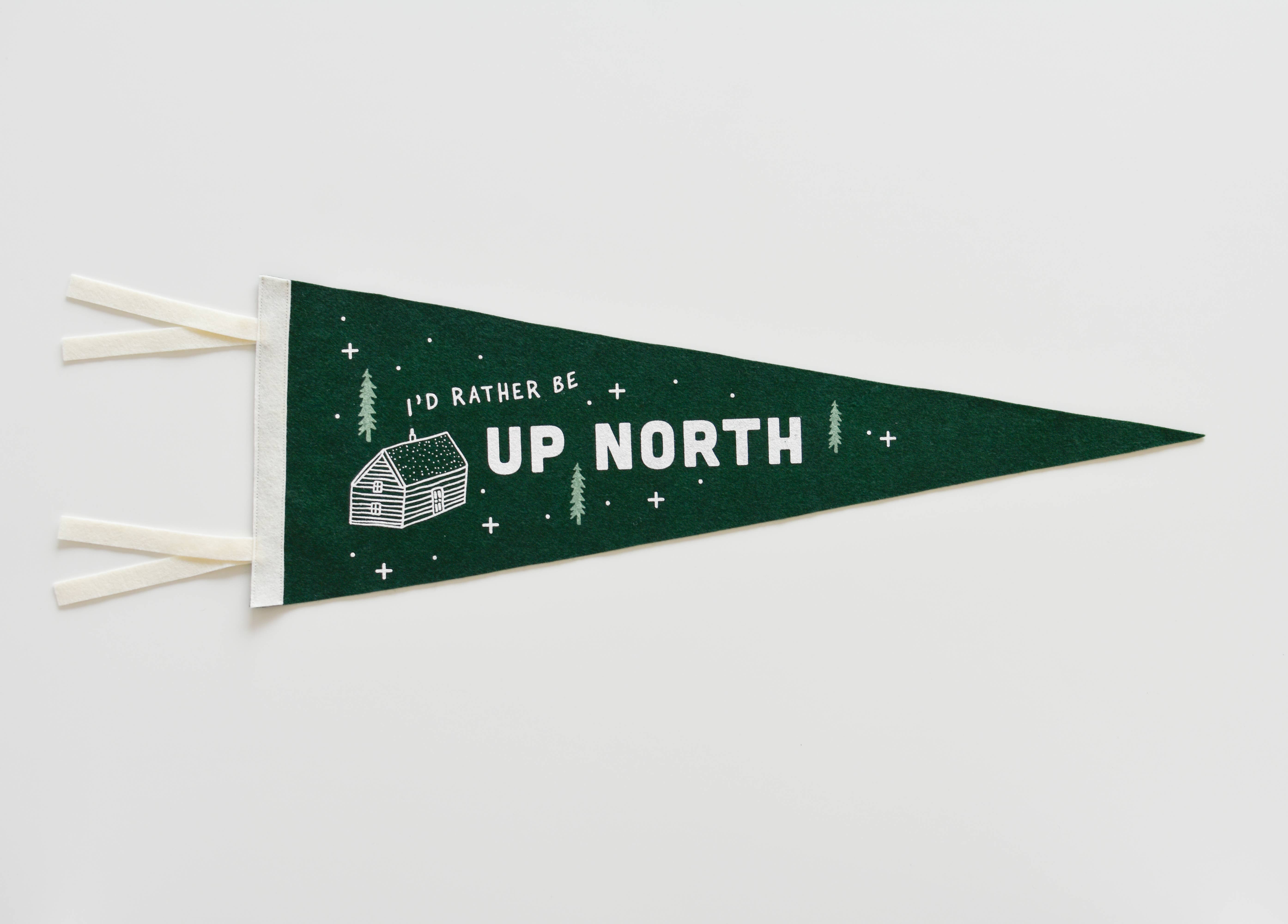 By Aleisha - Wholesale Banner - I'd Rather Be Up North Felt Pennant3
