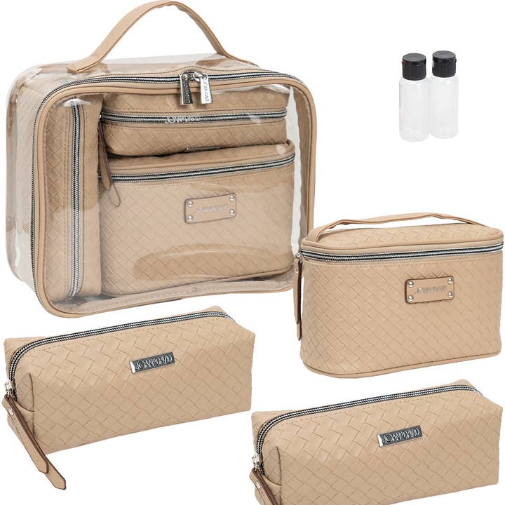 Magid - Wholesale Makeup/Cosmetic Bag - Joan & David Woven 4 Piece Clear Cosmetic Bag Set10