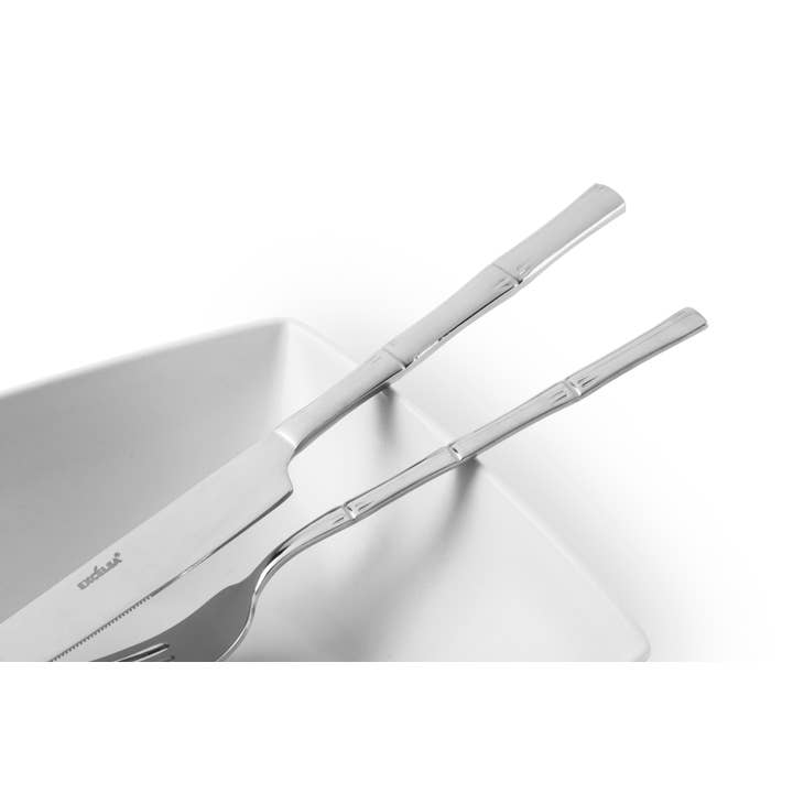 24-Piece Bamboo Steel Cutlery Set for wholesale on Faire2