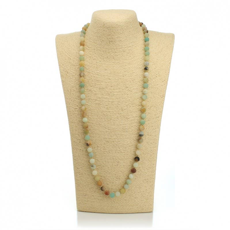 UniArt - Wholesale Beaded/Pearl Necklace - Amazonite, Knotted Necklace0