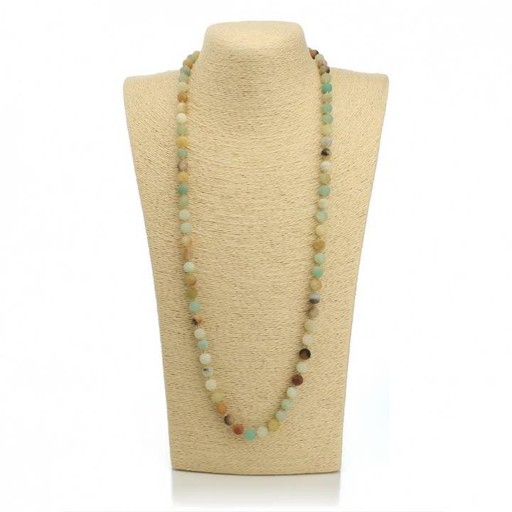 UniArt - Wholesale Beaded/Pearl Necklace - Amazonite, Knotted Necklace