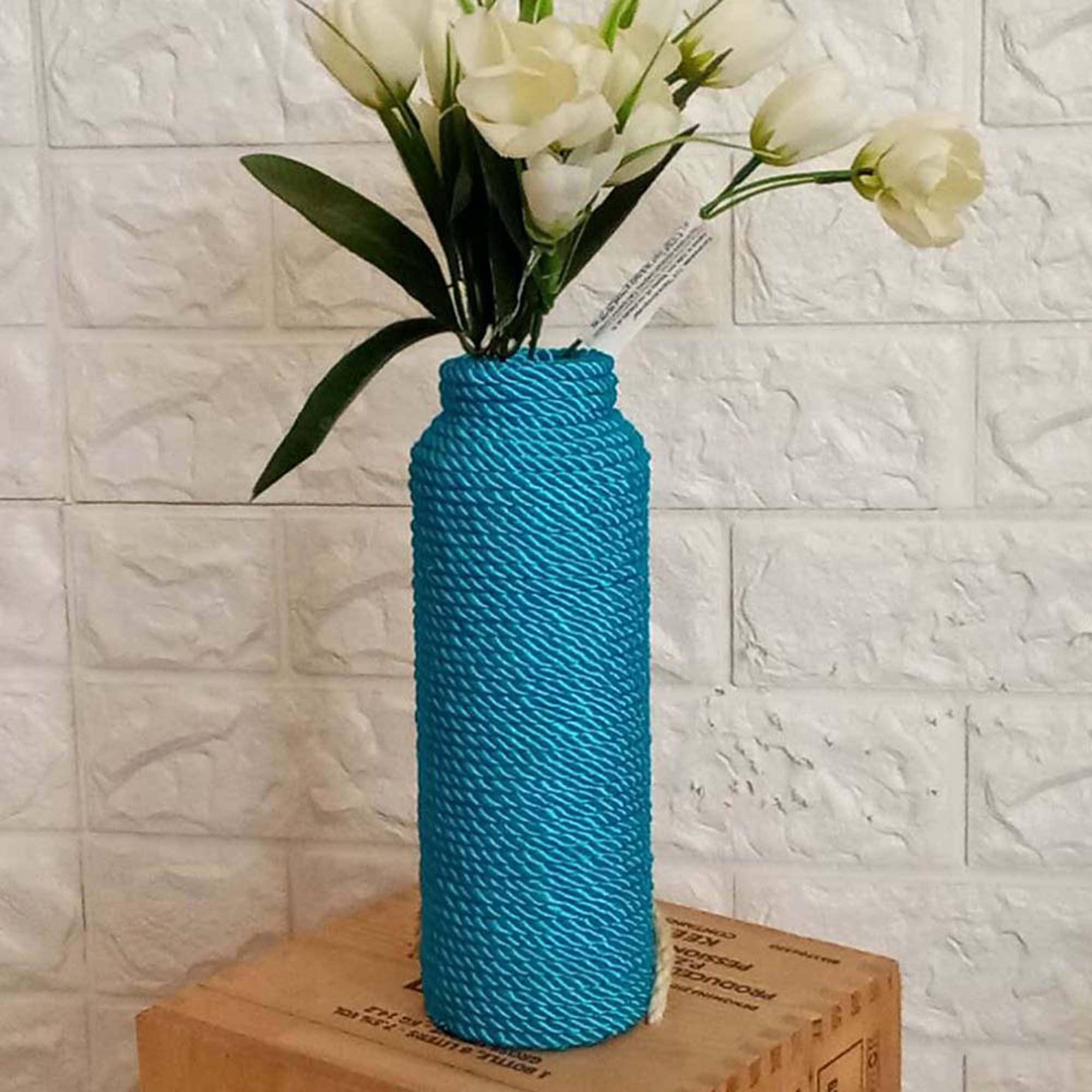 JuteExtravaganza - Vendita all'ingrosso Vasi - Grande vaso da pavimento turchese alto per erba pampas e decorazioni7