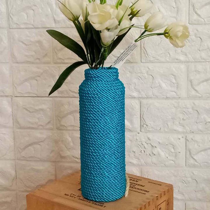 JuteExtravaganza - Vendita all'ingrosso Vasi - Grande vaso da pavimento turchese alto per erba pampas e decorazioni7