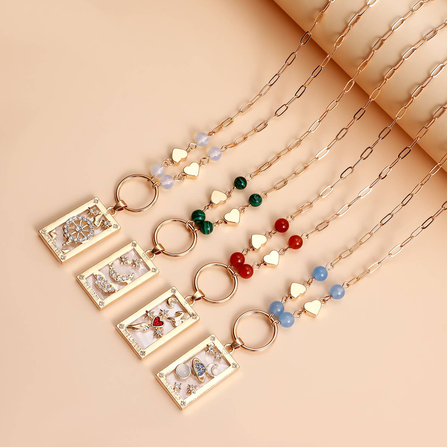 Gemscape UK - Wholesale Pendant/Charm Necklace - Tarot Design Beaded Necklace with Crystal -Trendy Jewelry18