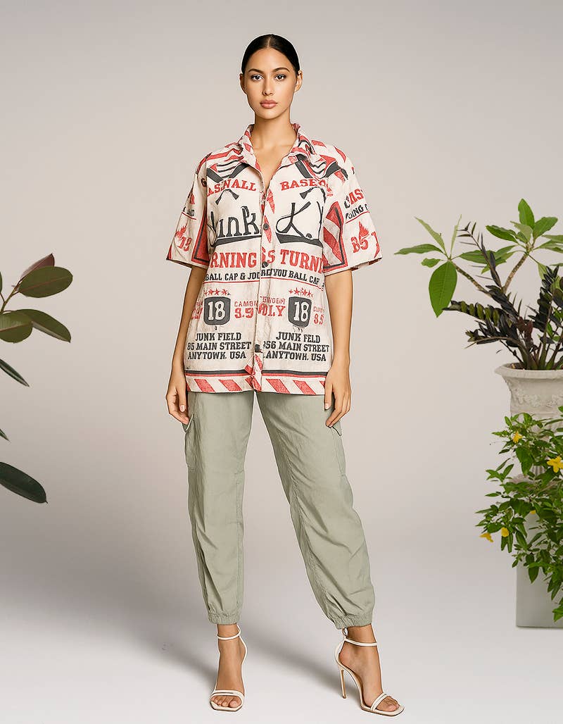 Kathmandu Imports - Vente Chemise à col boutonné – femme - CHEMISE EN COTON (TH-1936PK)4