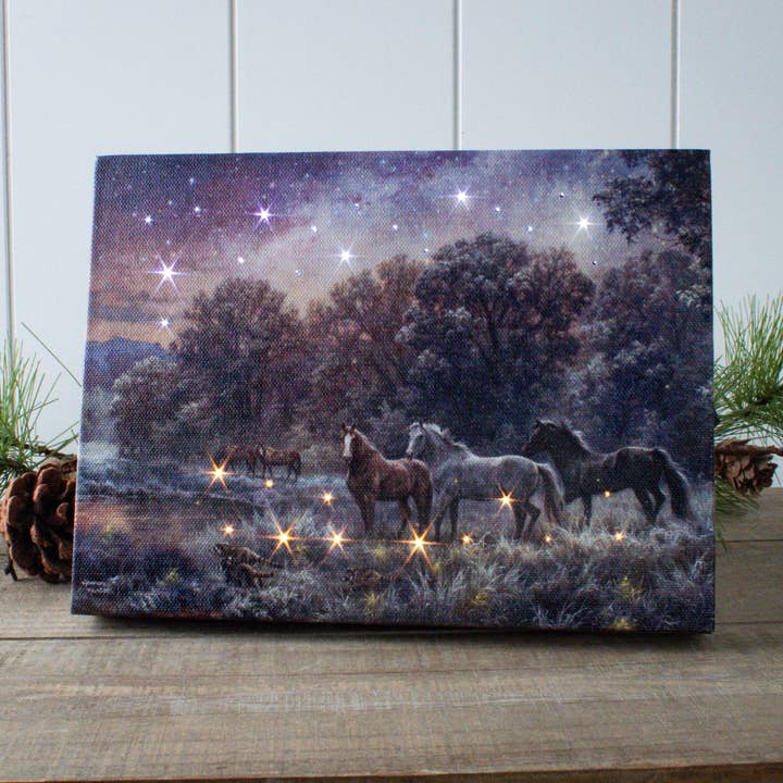 Lienzo de mesa iluminado My Farm at Night 8x6 para venta al por mayor de Glow Decor