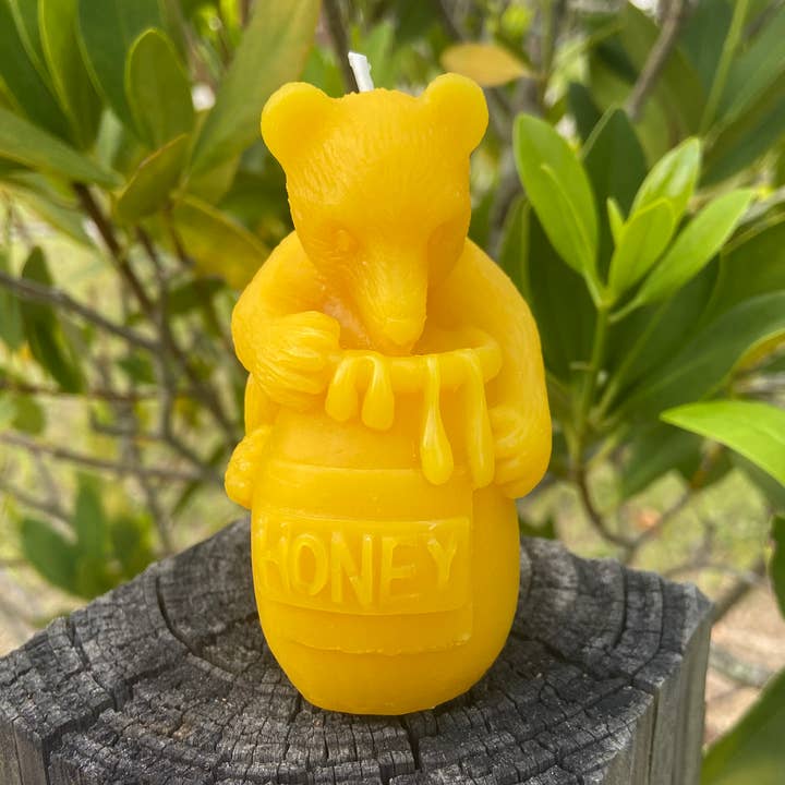 Thy Will Bee Done Apiary - Wholesale Novelty Candle - Beeswax Candle, Beeswax Bear and Honey Pot Candle, Pooh Bear0