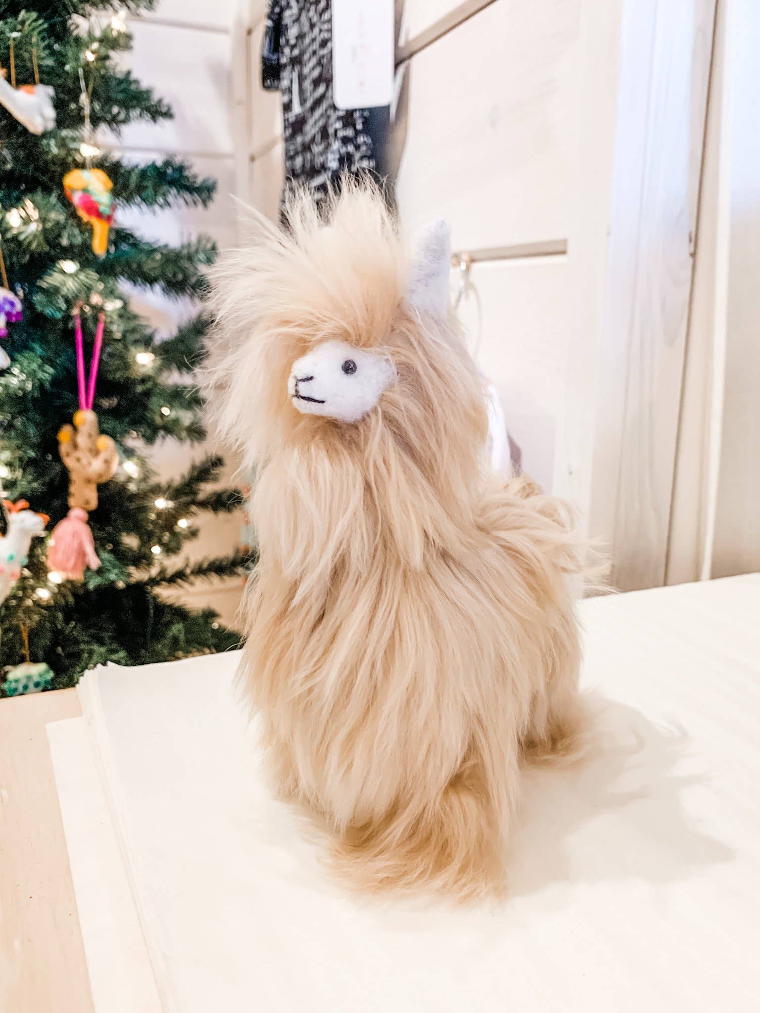 Asher Market - Vente Peluche – enfant et bébé - Alpaga étouffé à cheveux longs de 8,5 po0