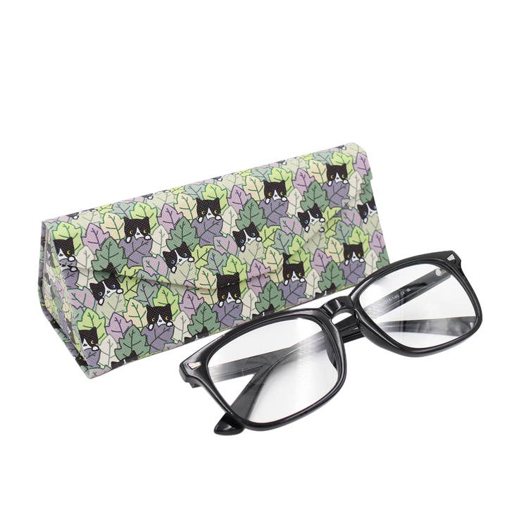Real Sic – wholesale Eyewear cases & holders – Unisex – Cat Hide and Seek Print Glasses Case - Vegan Leather Magic Folding Hard Case2