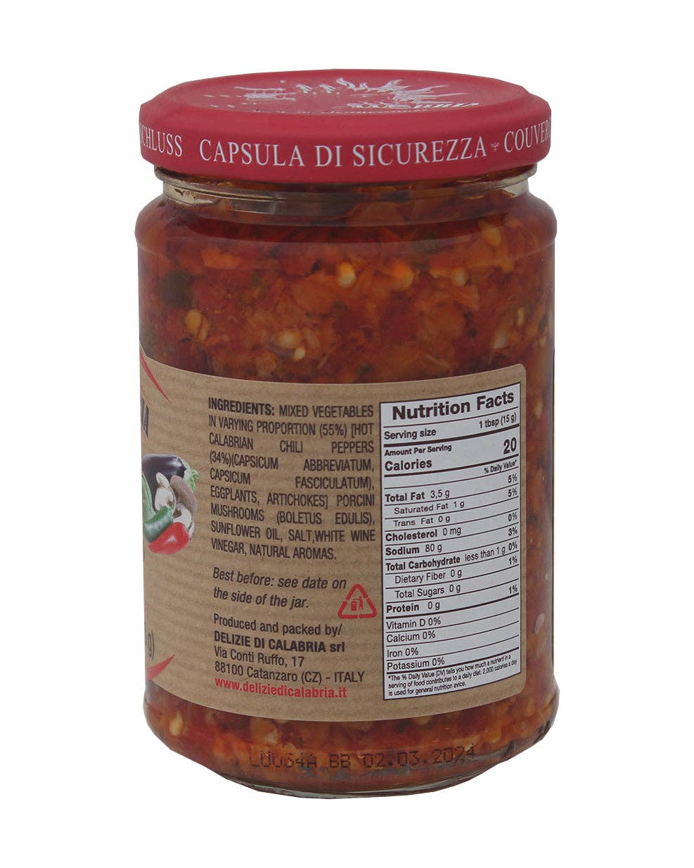 M5 Corporation - Wholesale Sauce - Bomba Calabrese - 9.87oz (280gm)1