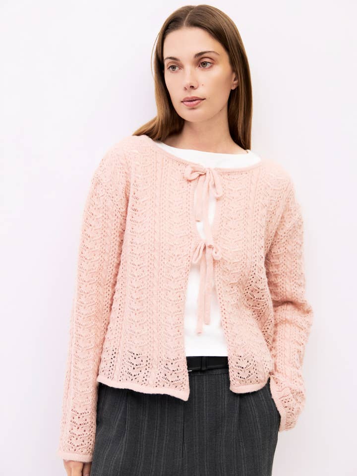 Het Avia Vest | Pointelle Vest met Striksluiting voor wholesale door All Row