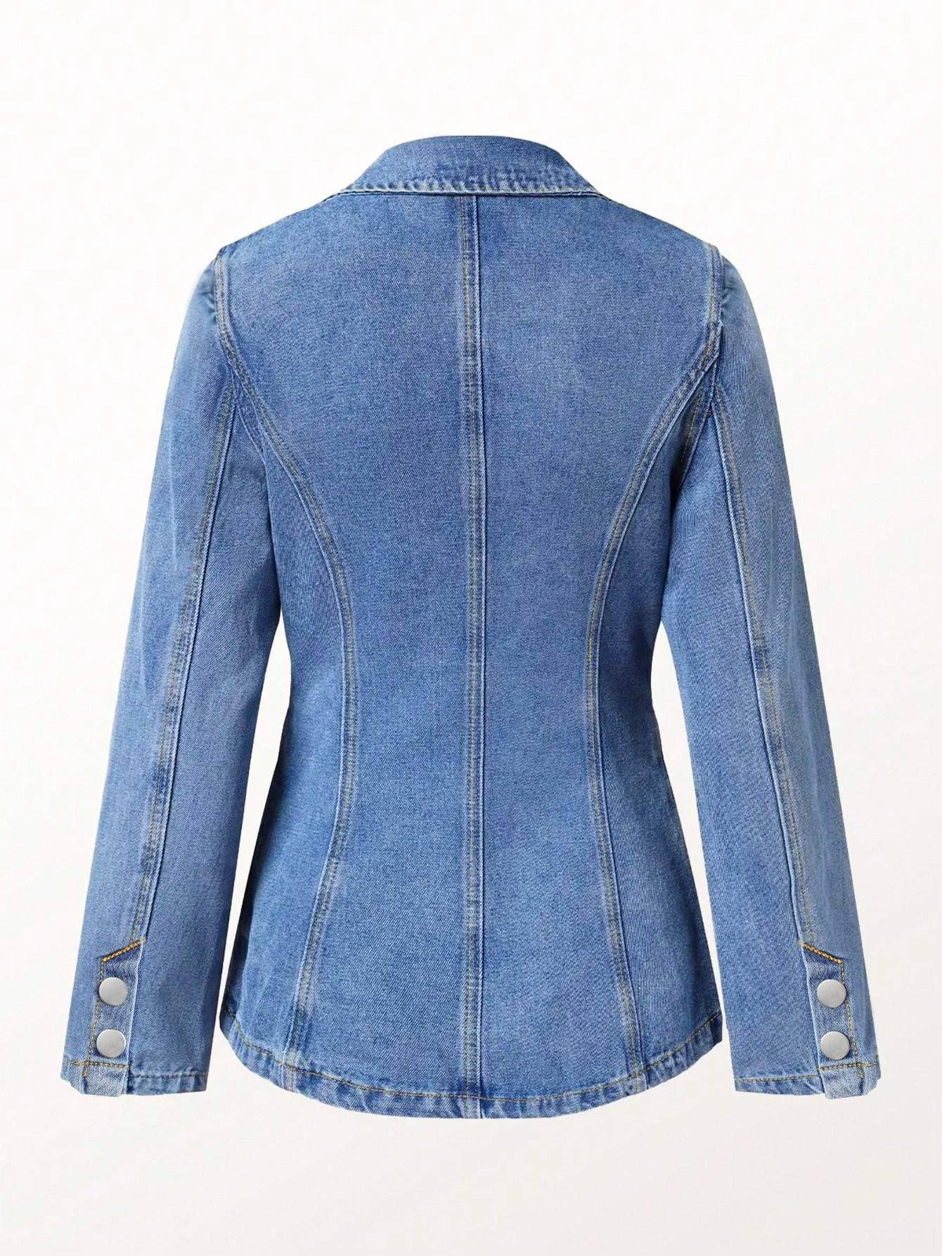 BLUE denim suit jacket for wholesale on Faire3