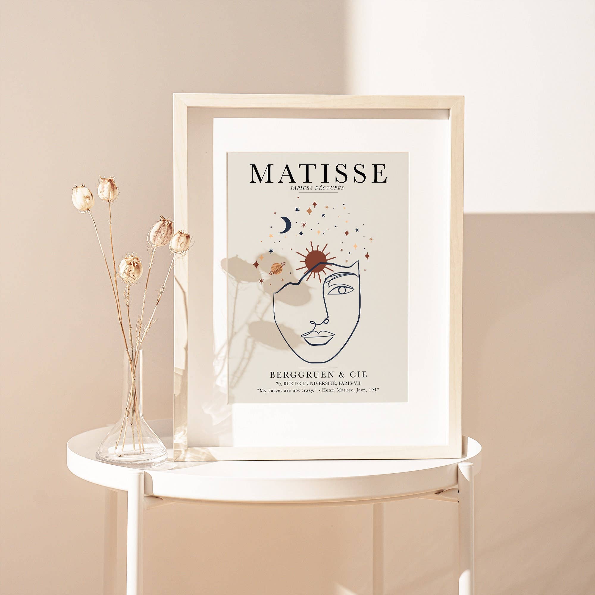 Sugar & Canvas – Engroshandel Kunsttryk – Henri Matisse Single Line Kvinde Face Vintage Plakat Linje Art Print | Matisse Print, Matisse Plakat, Berggruen og Cie, Papiers Decoupes #M736