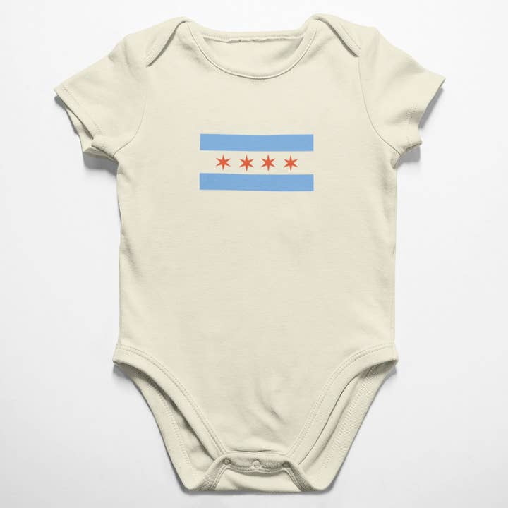 Chicago Flag Bodysuit for wholesale by Cube Monkey Designs