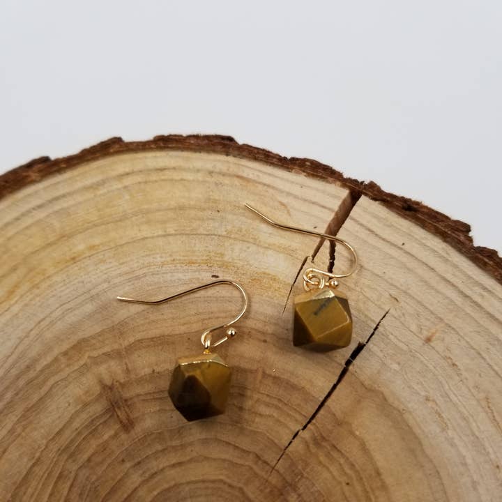 CHAKRA JEWELRY - Wholesale Dangle Earrings - Mini Natural Stone Cutting Earrings