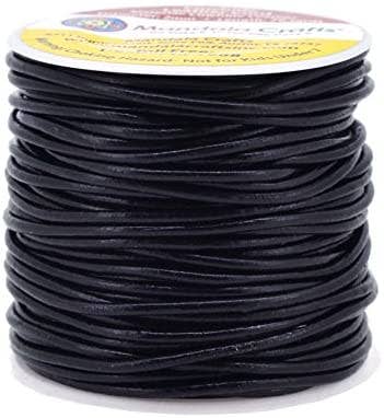 Mandala Crafts - Wholesale Craft Supplies - Mandala Crafts Round Cowhide Genuine Leather String Cord, Natural Rawhide Rope for Jewelry Making, Kumihimo Braiding, Shoelaces82