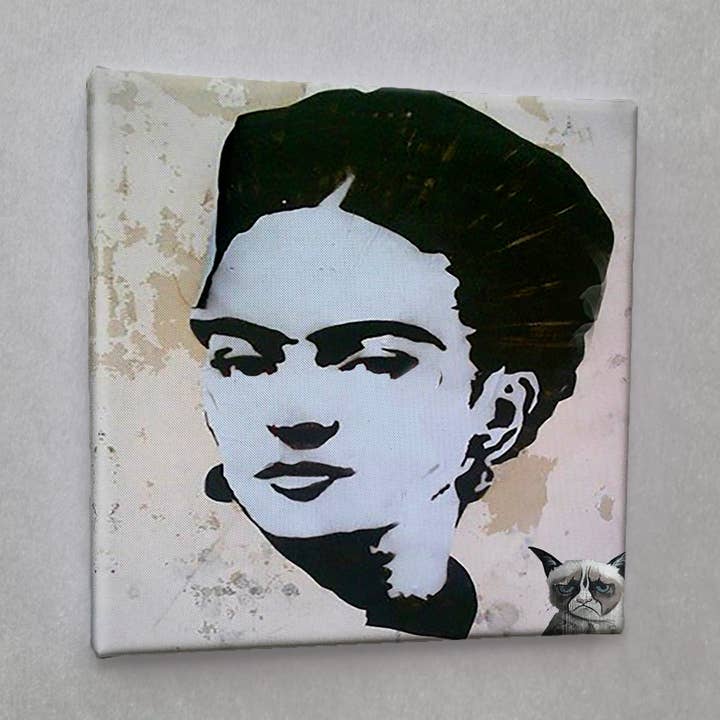 #00933 Frida Street Art Canvas Print for wholesale by Eicie