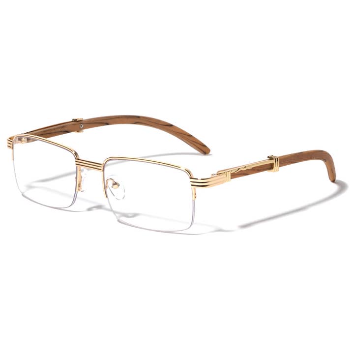 Wood Patterns Clear Lens Glasses m4003-clr for wholesale by Sunrayzz Imports