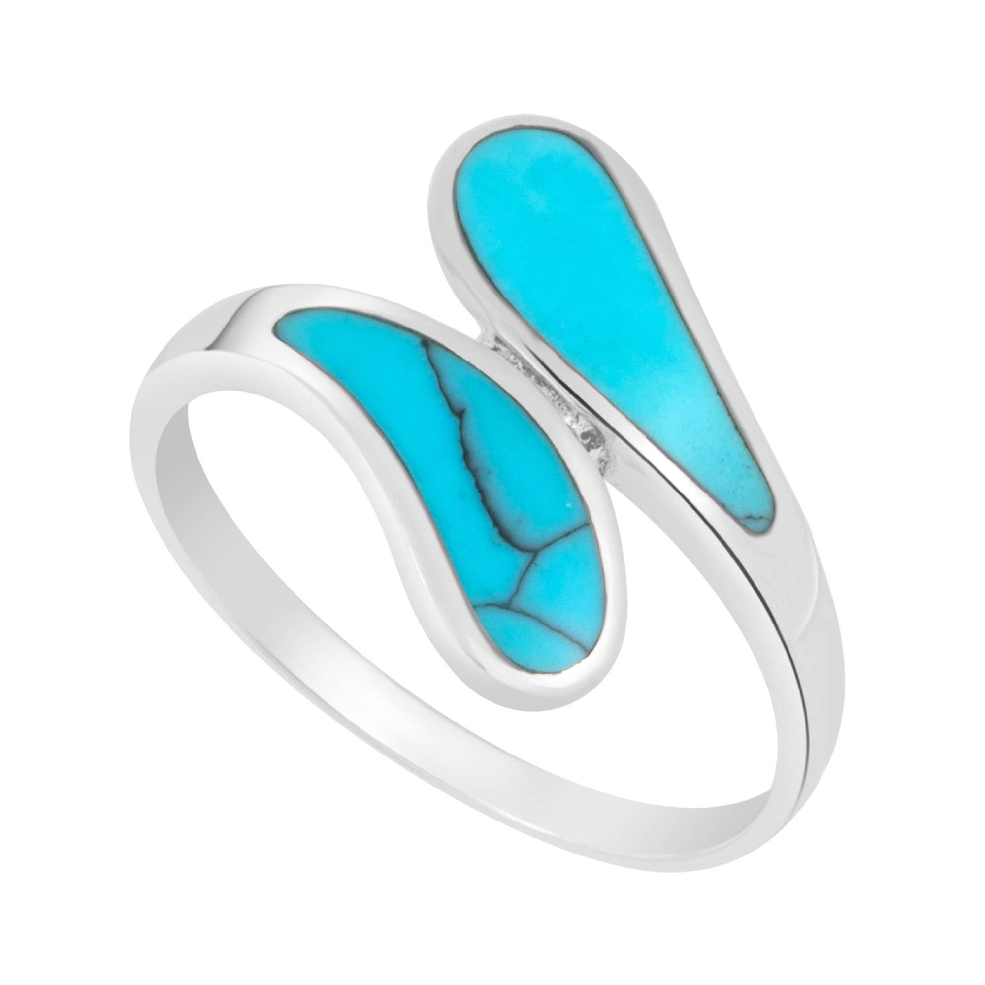 Silver Jewellery Cavern Wholesale - Wholesale Band/Stacked Ring - Beautiful 925 Silver Turquoise Stylized Ring (USA-DDP)0
