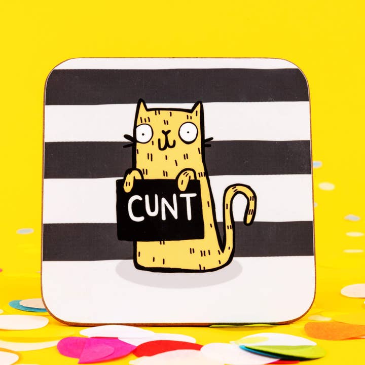 Katie Abey - Wholesale Coasters - Some Very Naughty Swearing Cat Coasters