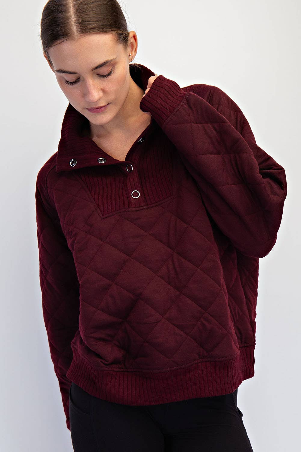 Rae Mode - Wholesale Lounge Top - Women's - QUILTED SNAP PULLOVER15