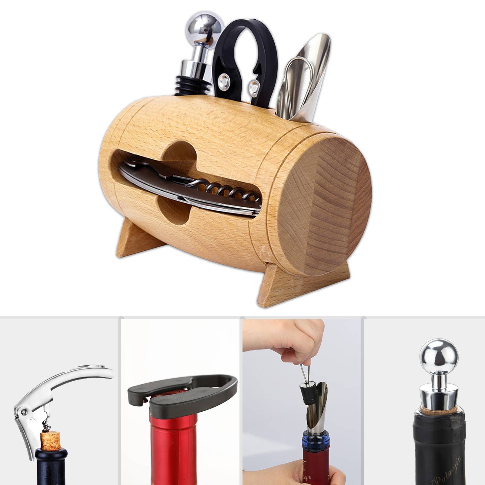 Zen Decor London - Wholesale Wijnbenodigdhedenset - Set van 4 wijnaccessoires als kerstcadeau2