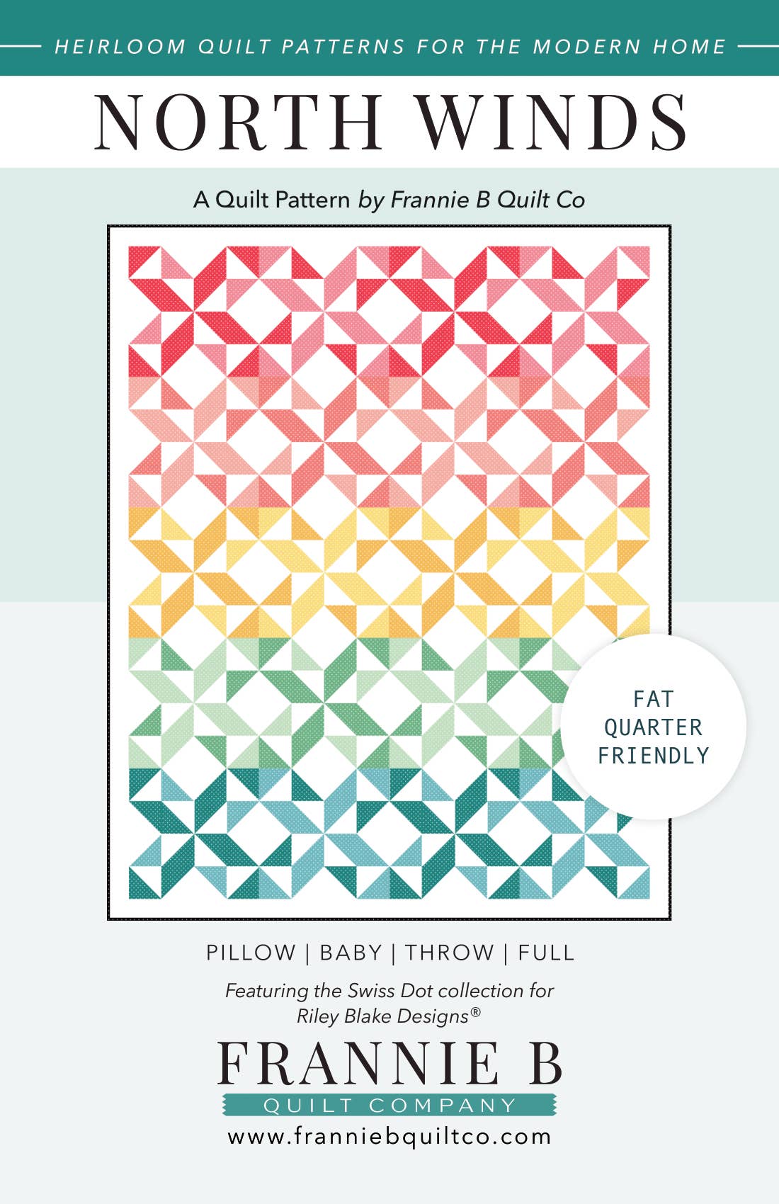 Frannie B Quilt Company – wholesale Craft sewing kit – North Winds Quilt - Paper Pattern (2025)