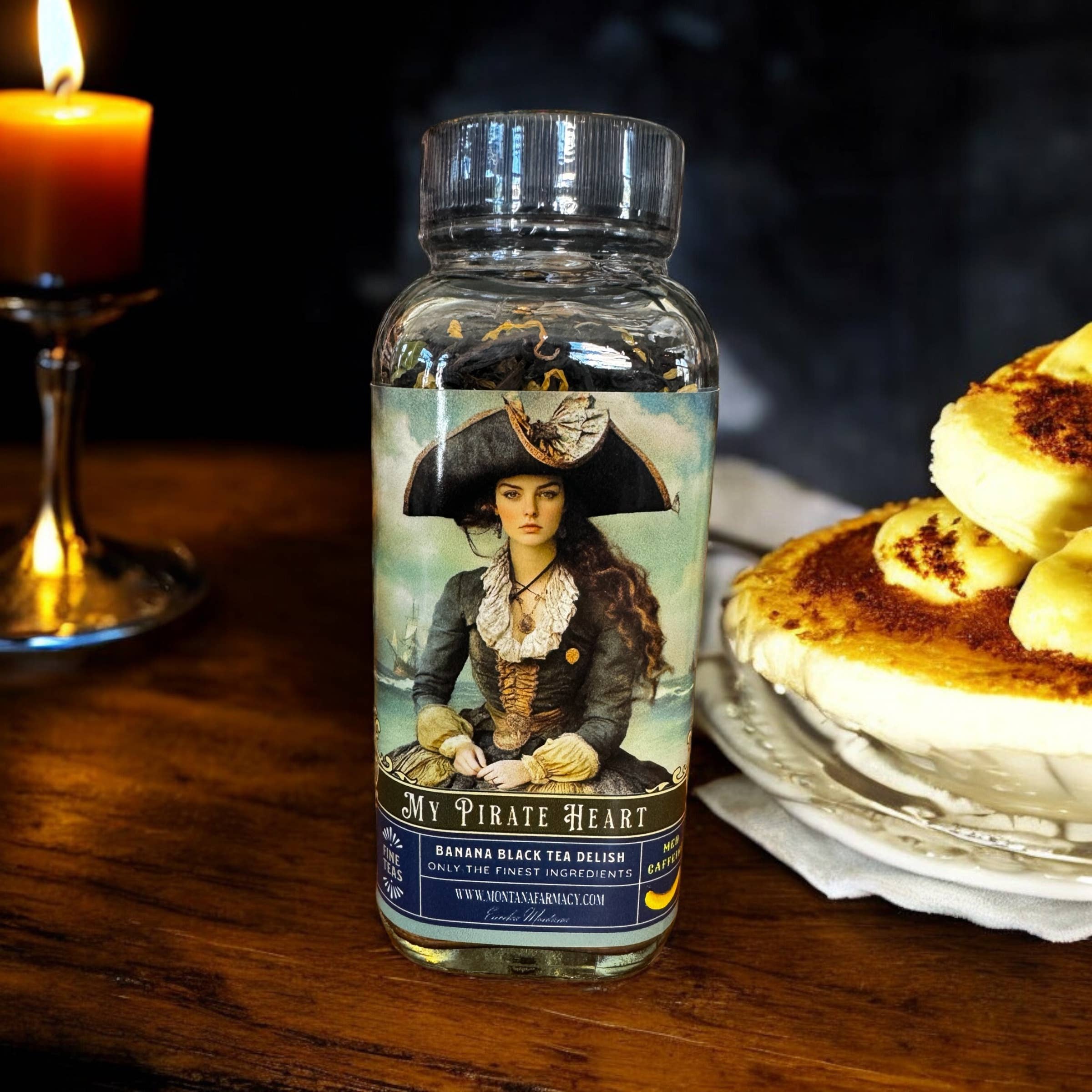 Montana Farmacy - Wholesale Loose Tea - MY Pirate Heart Banana Tea Beautiful Vintage Pirate Lady Jar5