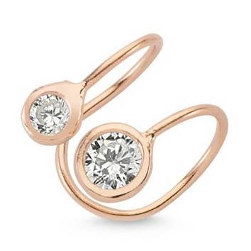 Dainty Simple Mini Bezel Ear Cuff Earrings in Silver for wholesale by Amorium