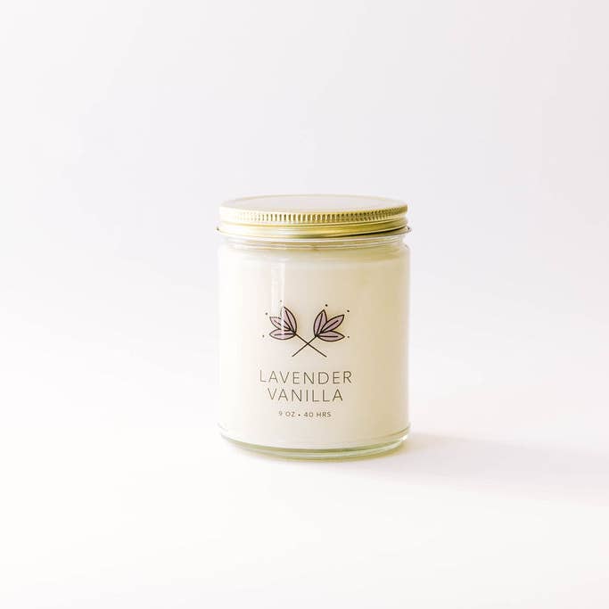 Frasco de vela de cera de soja de baunilha lavanda por atacado de Handmade Habitat