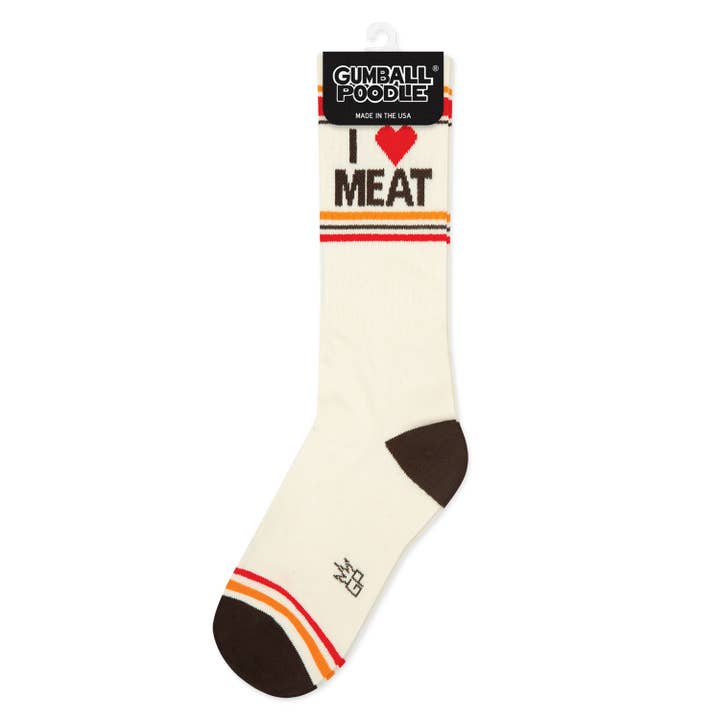 Gumball Poodle - Wholesale Socks - Unisex - I ❤️ Meat Gym Crew Socks2