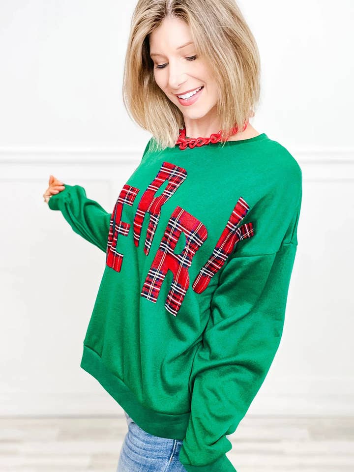 Lovesoft - Wholesale Graphic sweatshirt – Women’s - White Plaid MERRY Christmas Vacation Sweatshirt5