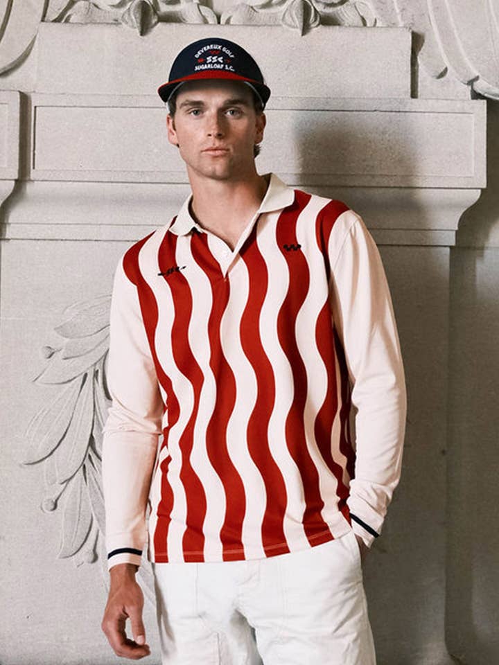 Sugarloaf x Devereux Old Faithful Polo - Crème / Rouge pour la vente par Devereux