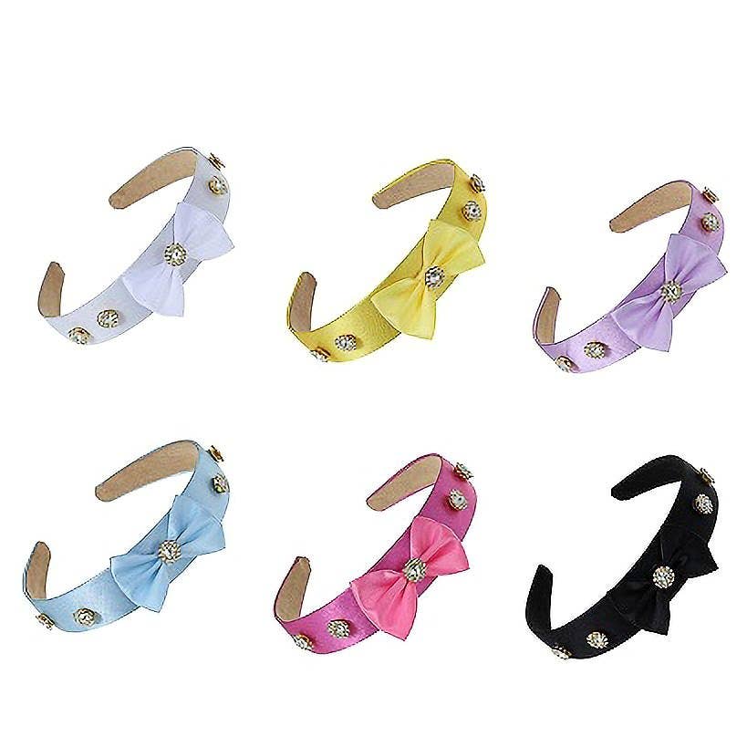 Diacly - Wholesale Fashion Headband - Women's - 12pk Shiny Cloth Bow Ribbon Headband1