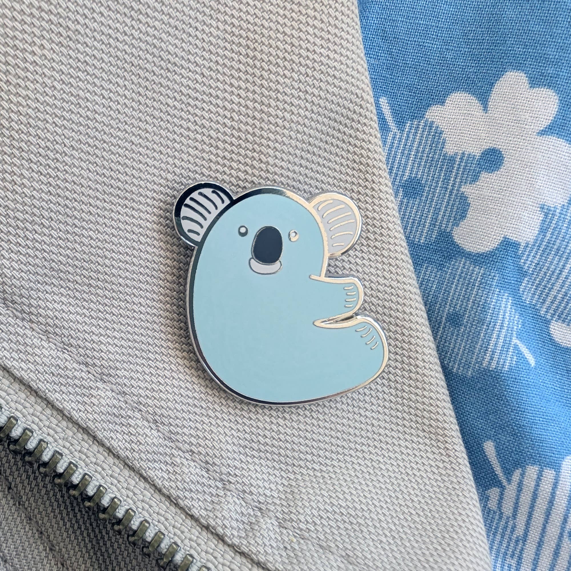 Bushpress - Wholesale Lapel Pin/Button - Koala enamel pin, blue