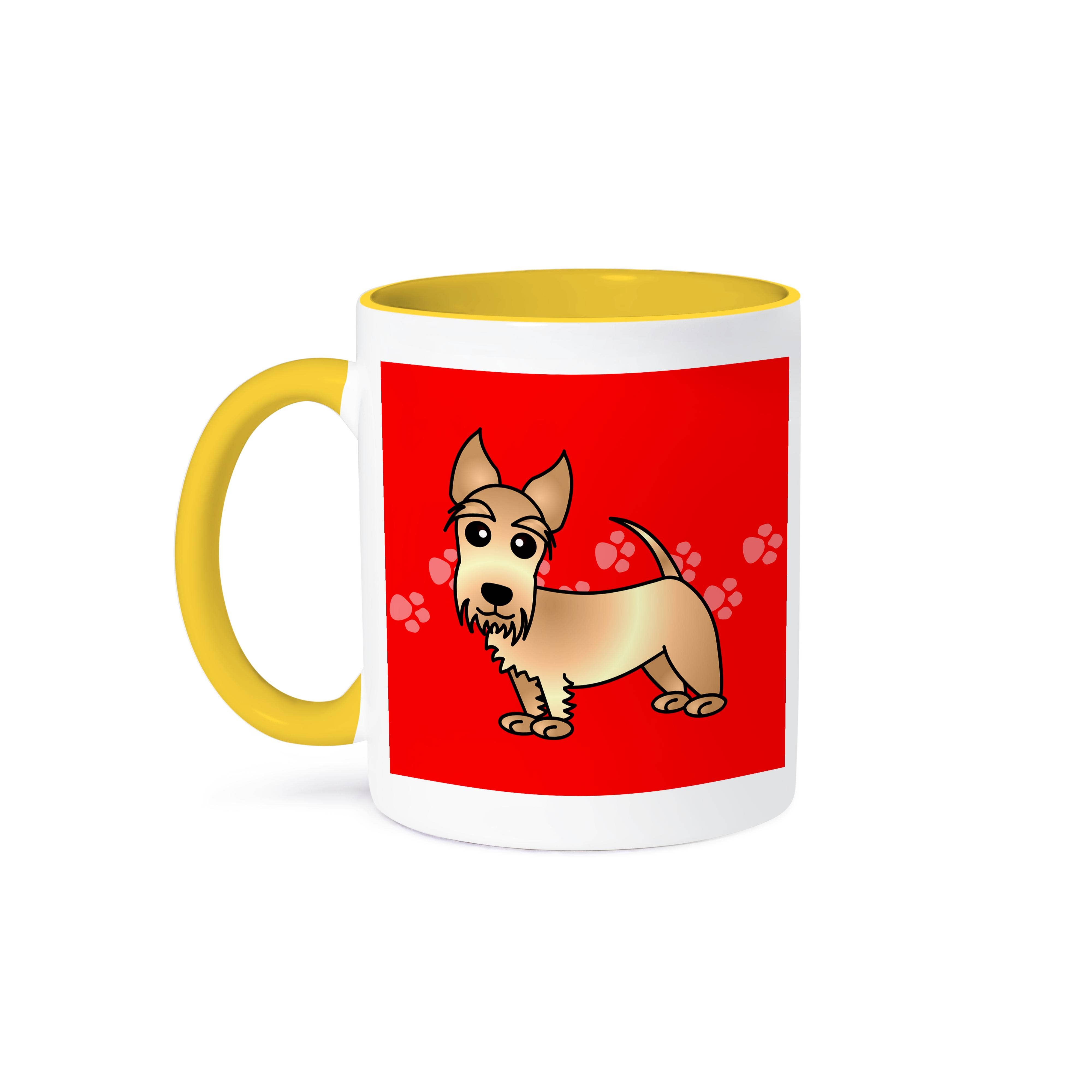 3dRose - Wholesale Coffee Mug - 3dRose, Cute Wheaten Scottie - Cartoon Dog - Red with Pawprints, Mug0