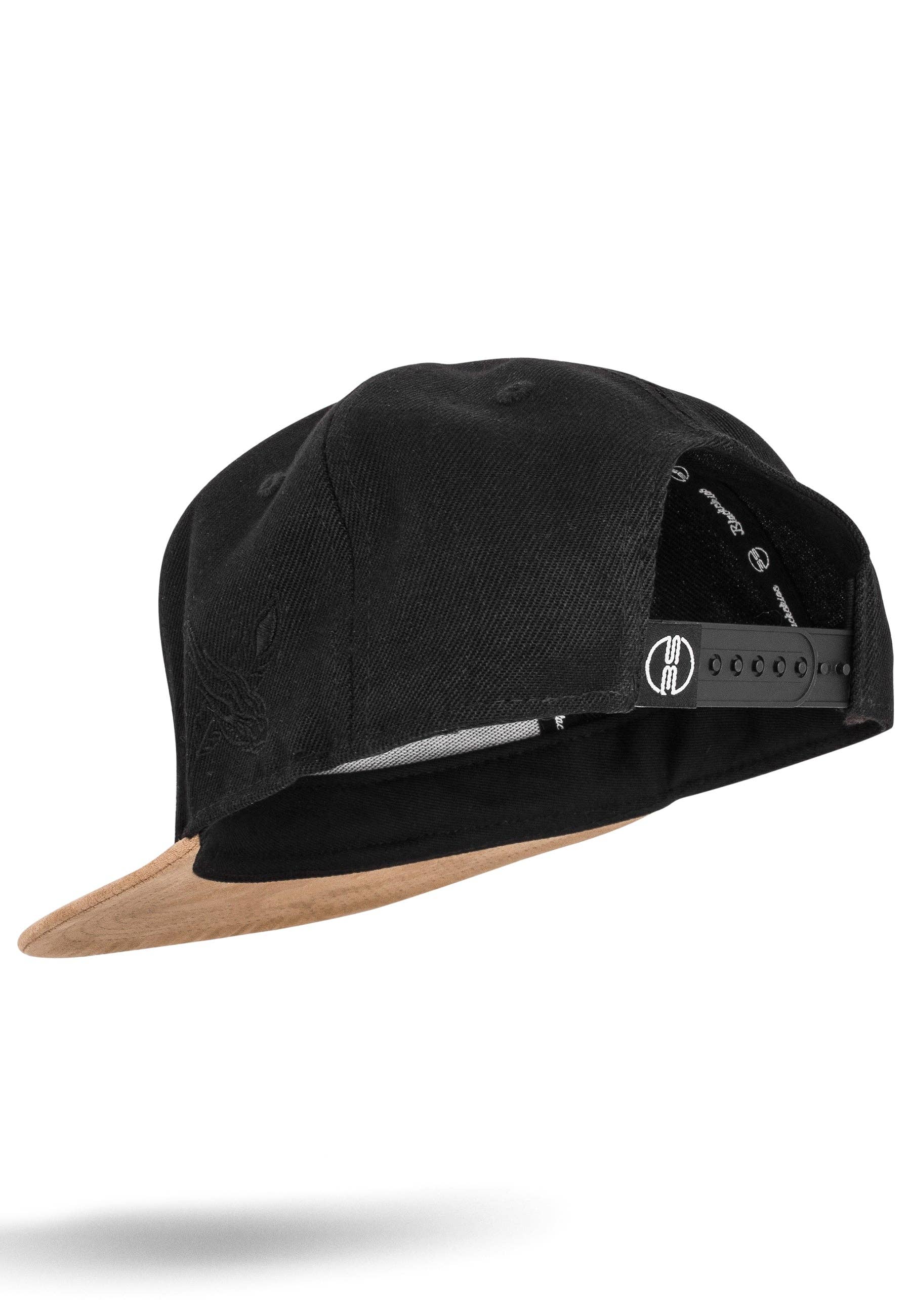 Blackskies - Wholesale Flat Brim Cap - Men's - Port Fairy Snapback Cap - Black Suede4