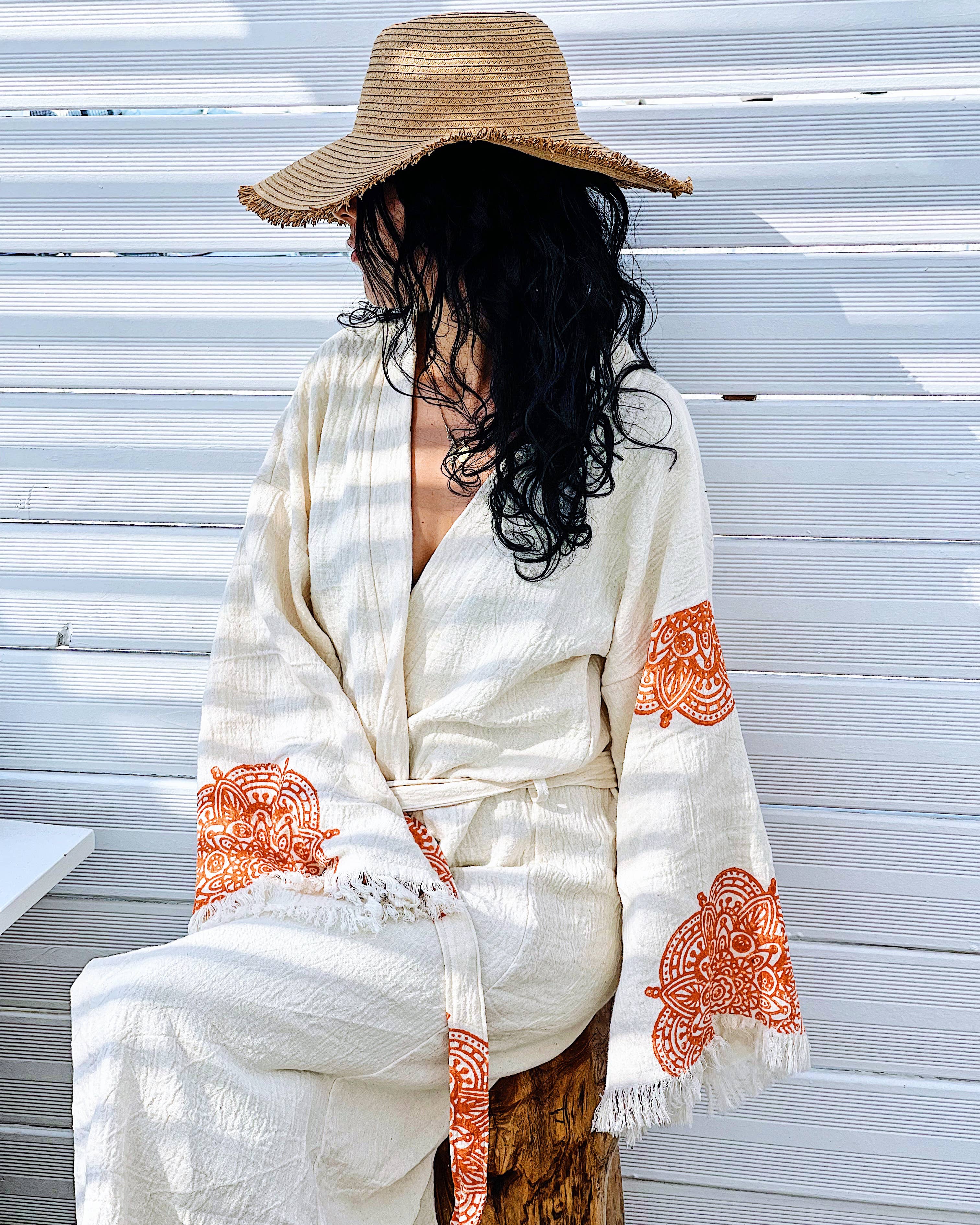 MARAÏS ATHENS - Wholesale Kaftan - Women's - Organic Cotton Peshtemal Kaftan Long Ethnic1