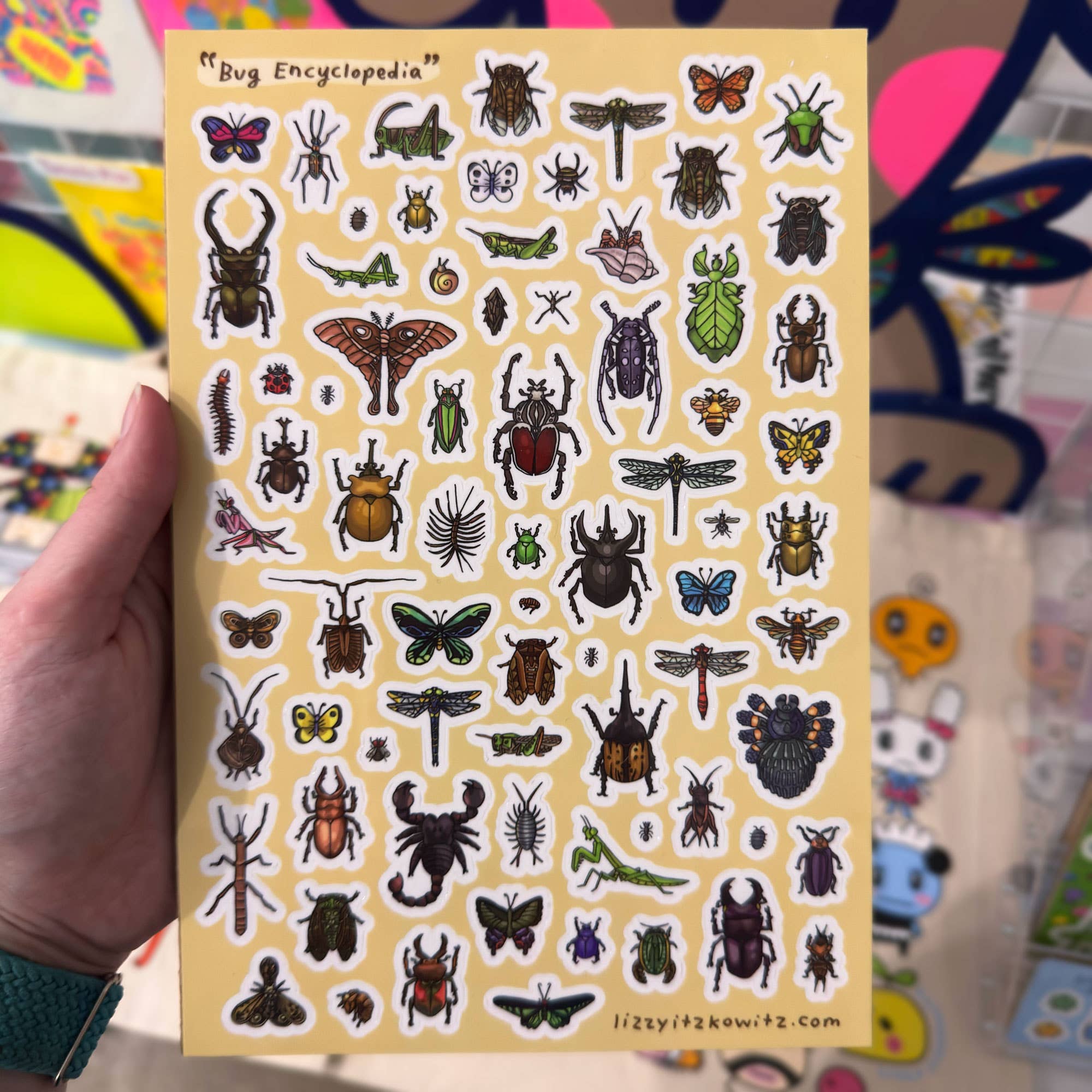 Lizzy Itzkowitz - Wholesale Sticker - Bug Encyclopedia: Waterproof Clear Vinyl Large Sticker Sheet1