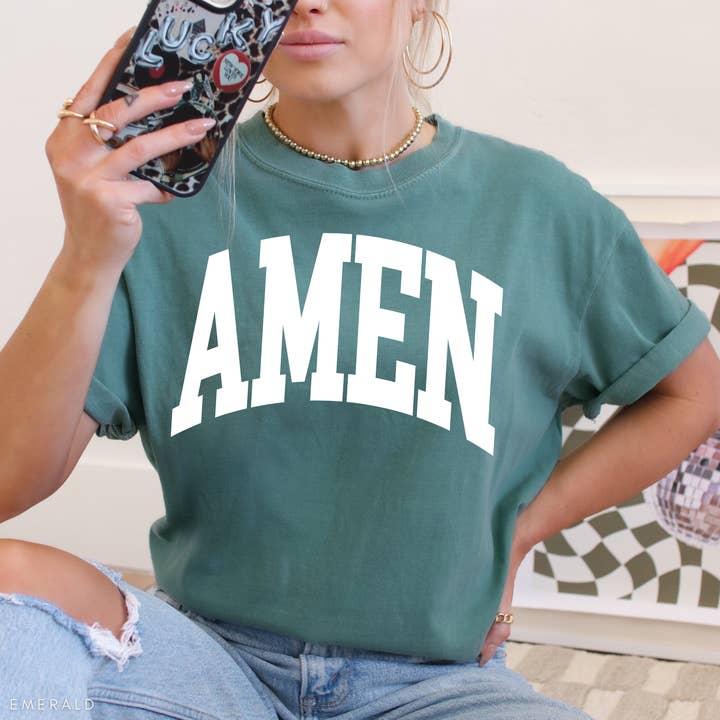 Faith & Life Christian Brands - Wholesale Screen Printed T-Shirt - Women's - Amen Christian Cute Graphic T-Shirt16